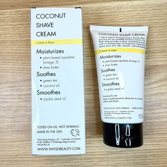 Whish Coconut Shave Cream Luxurious Moisturizing Shave for Smooth Skin Full Size - Picture 2 of 14
